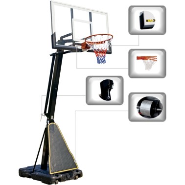 Basketball Hoop Set - AMILA 49220 8MM TEMPERED GLASS - 136*80CM (2ΤΜΧ) 49220 One Color