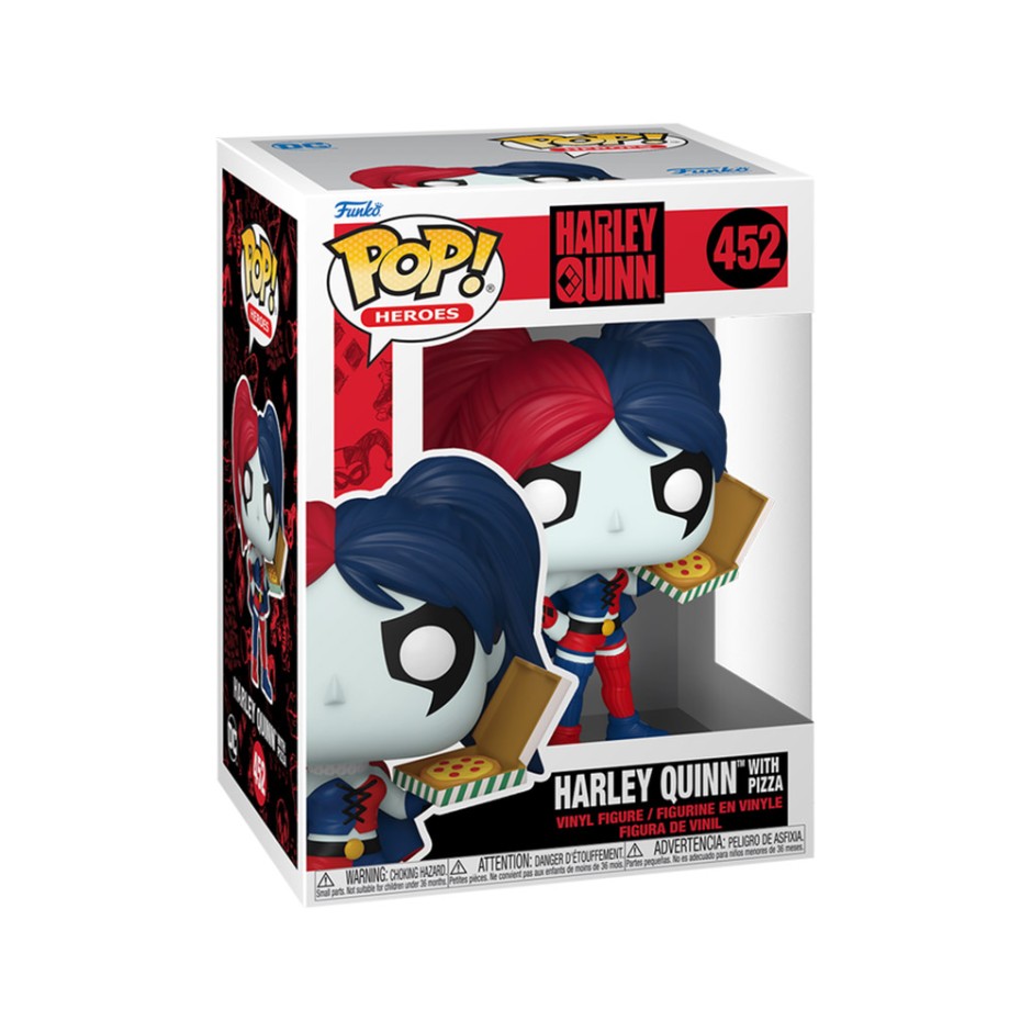 FUNKO POP HEROES: HARLEY QUINN - HARLEY QUINN WITH PIZZA #452 VINYL FIGURE 077888 Colorful