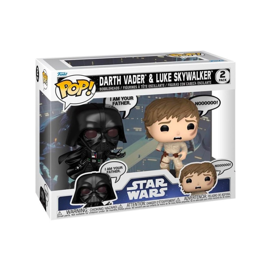 FUNKO POP PACK STAR WARS: SAYINGS - DARTH VADER & LUKE SKYWALKER BOBBLE-HEAD VINYL FIGURES 083594 Colorful