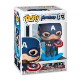 FUNKO POP  MARVEL: AVENGERS ENDGAME - CAPTAIN AMERICA WITH BROKEN SHIELD & MJOLNIR #573 BOBBLE-HEAD VINYL FIGURE 051668 Colorful Image 0