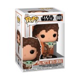FUNKO POP DISNEY STAR WARS: THE MANDALORIAN - PELI MOTTO WITH GROGU #665 BOBBLE-HEAD VINYL FIGURE 088505 Colorful Image 0