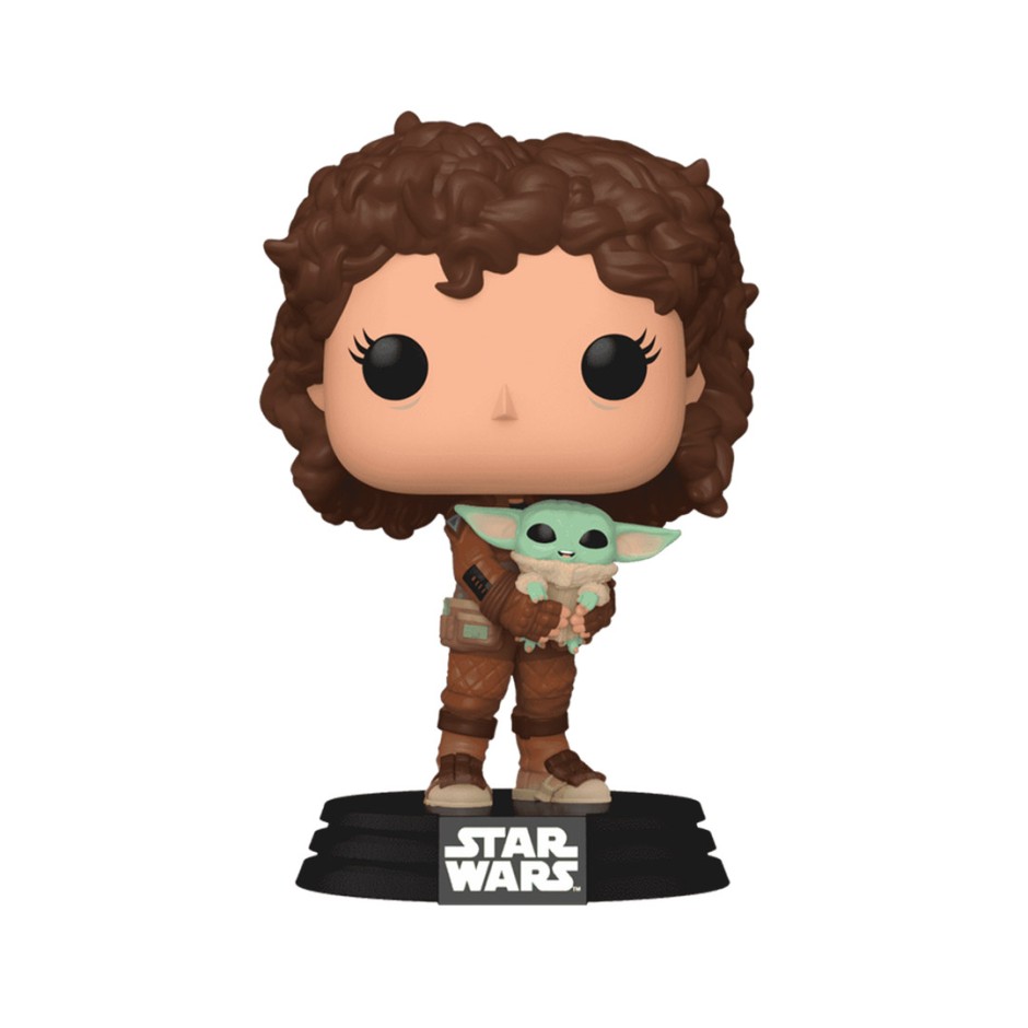FUNKO POP DISNEY STAR WARS: THE MANDALORIAN - PELI MOTTO WITH GROGU #665 BOBBLE-HEAD VINYL FIGURE 088505 Colorful
