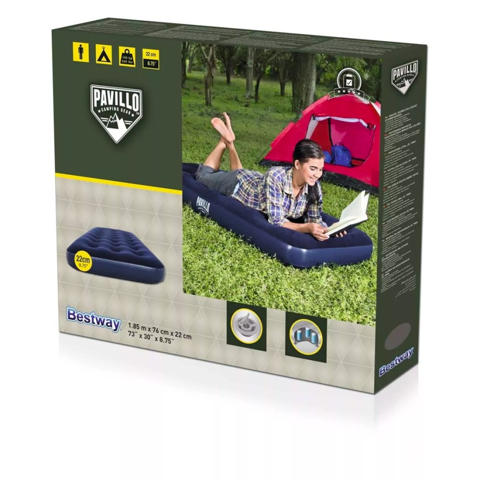 BESTWAY AIR BED SINGLE (1,85*0,76cm) 67000-BLUE Blue