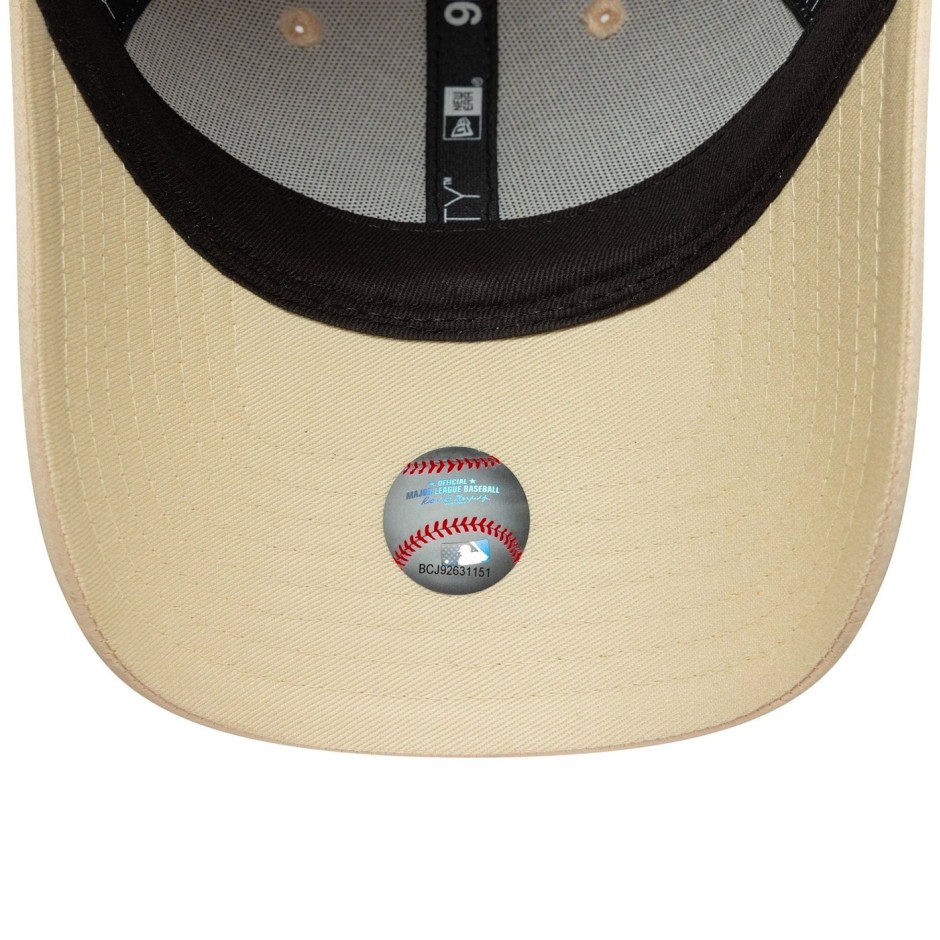 Γυναικείο Καπέλο Μπεζ - New Era LA Dodgers MLB Satin Rhinestone Cream 9FORTY