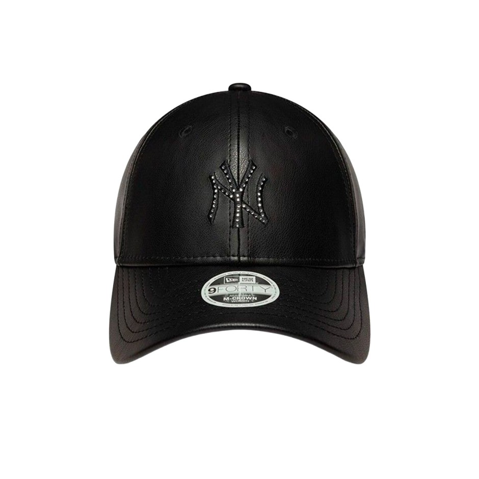 Γυναικείο Καπέλο Μαύρο - New Era New York Yankees Womens MLB Diamante PU Black 9FORTY M-Crown