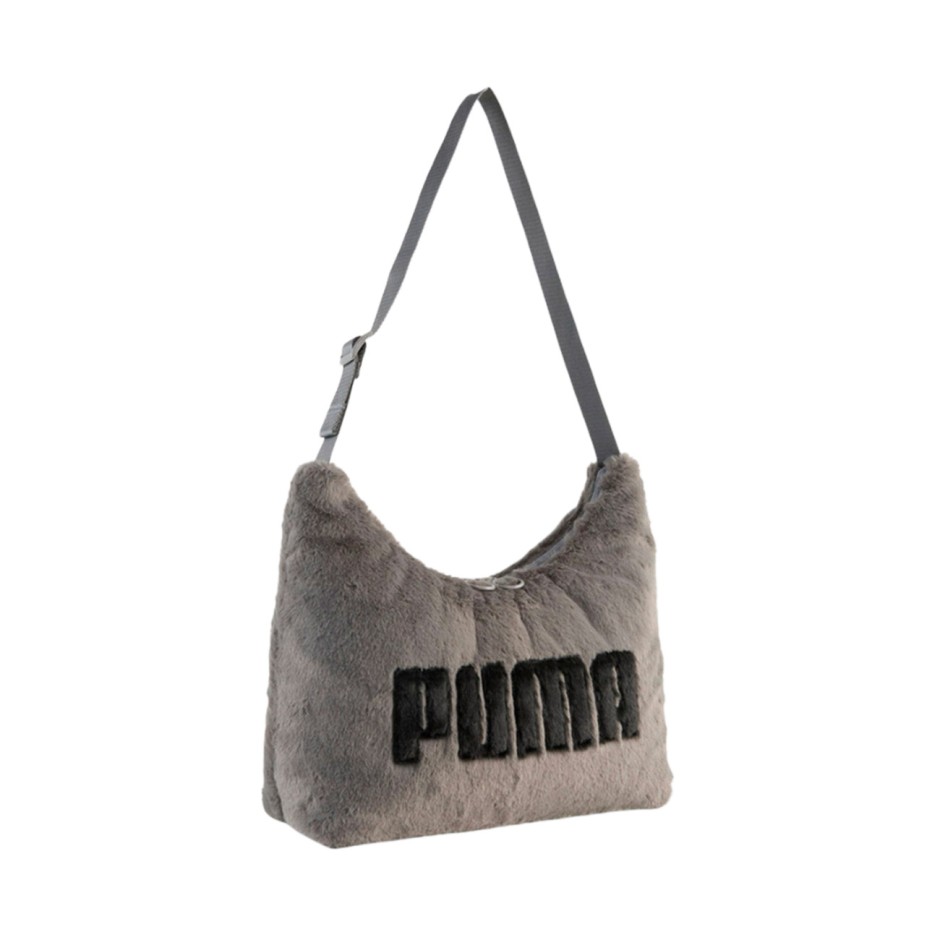 PUMA UP FAUX FUR SLOUCHY HOBO BAG 091869-03 Grey