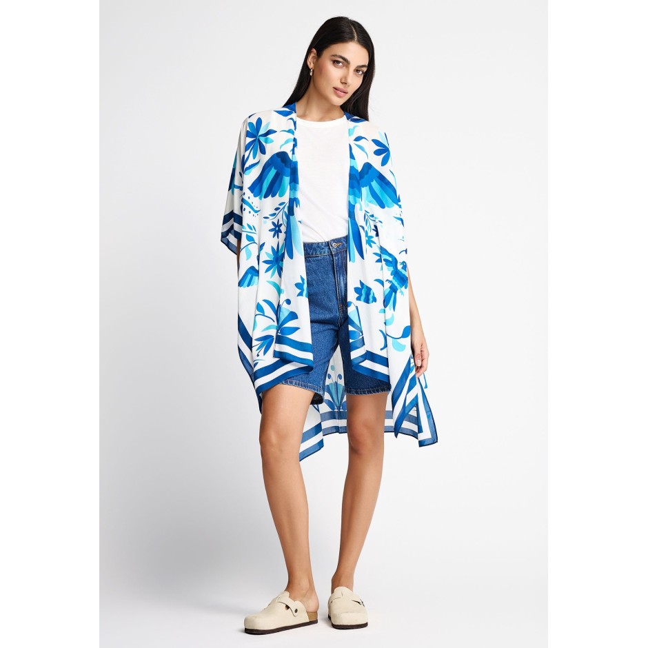 FUNKY BUDDHA KIMONO FBL013-458-10-IBIZA BLUE ΜΠΛΕ