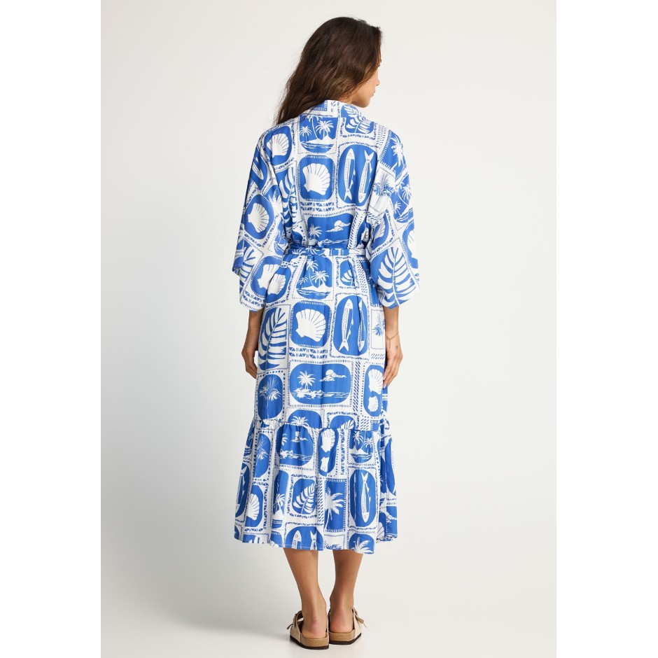 FUNKY BUDDHA KIMONO FBL013-461-10-ELECTRIC INDIGO ΜΠΛΕ