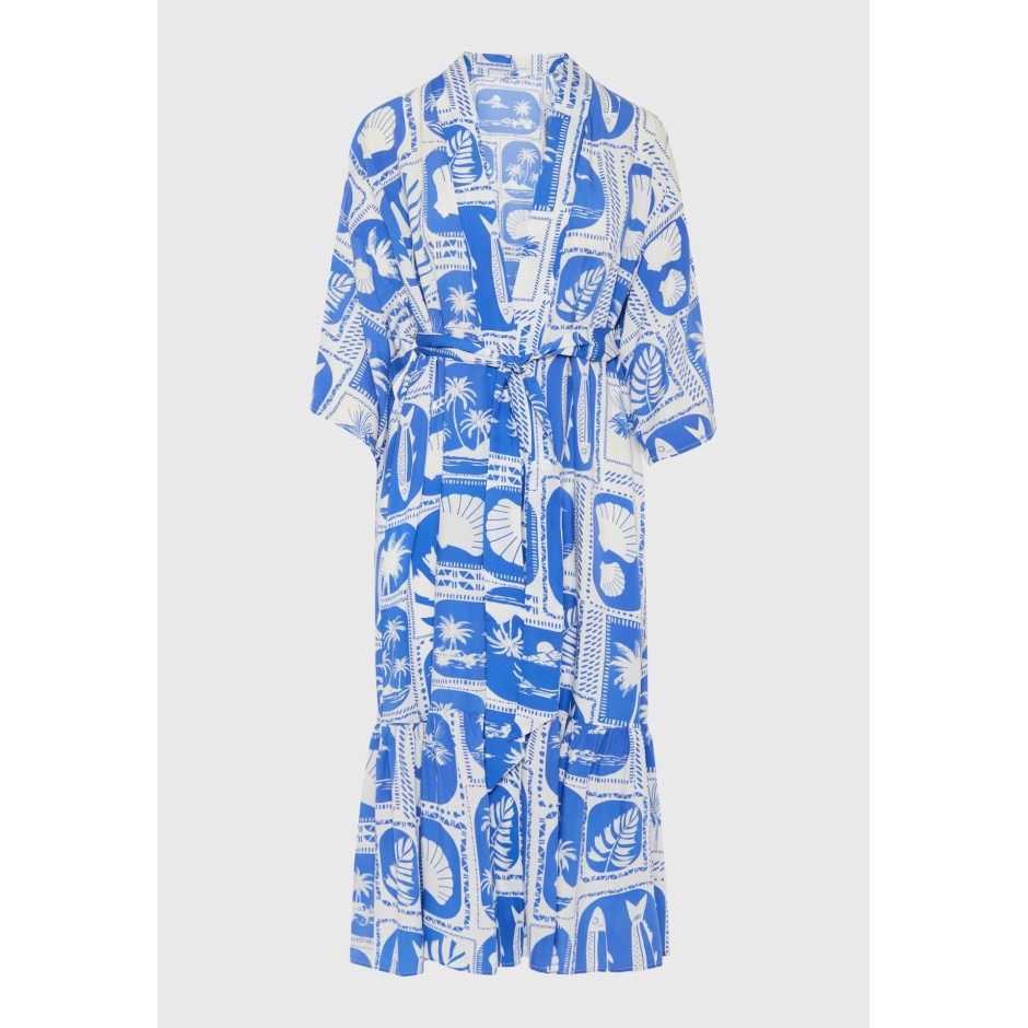 FUNKY BUDDHA KIMONO FBL013-461-10-ELECTRIC INDIGO ΜΠΛΕ