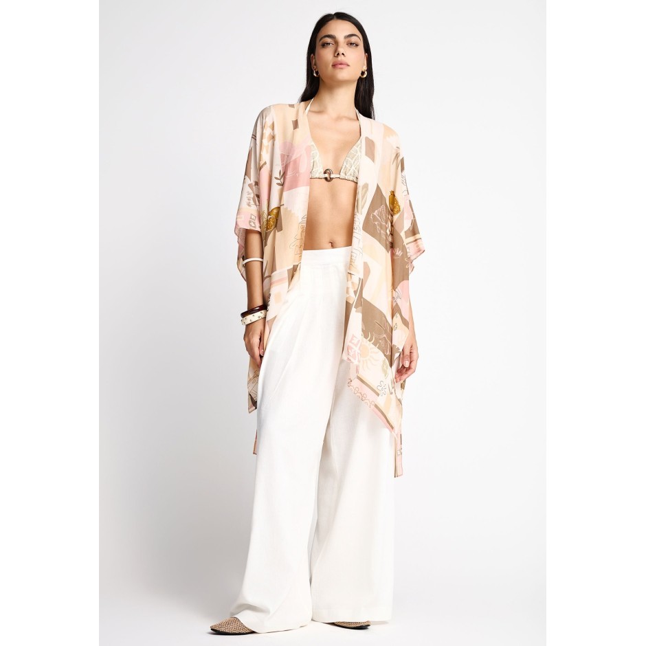 FUNKY BUDDHA KIMONO FBL013-462-10-NATURAL Λευκό