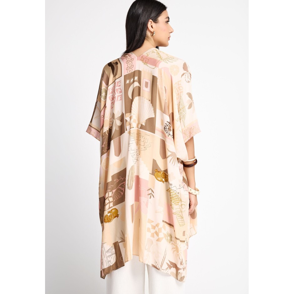 FUNKY BUDDHA KIMONO FBL013-462-10-NATURAL Λευκό
