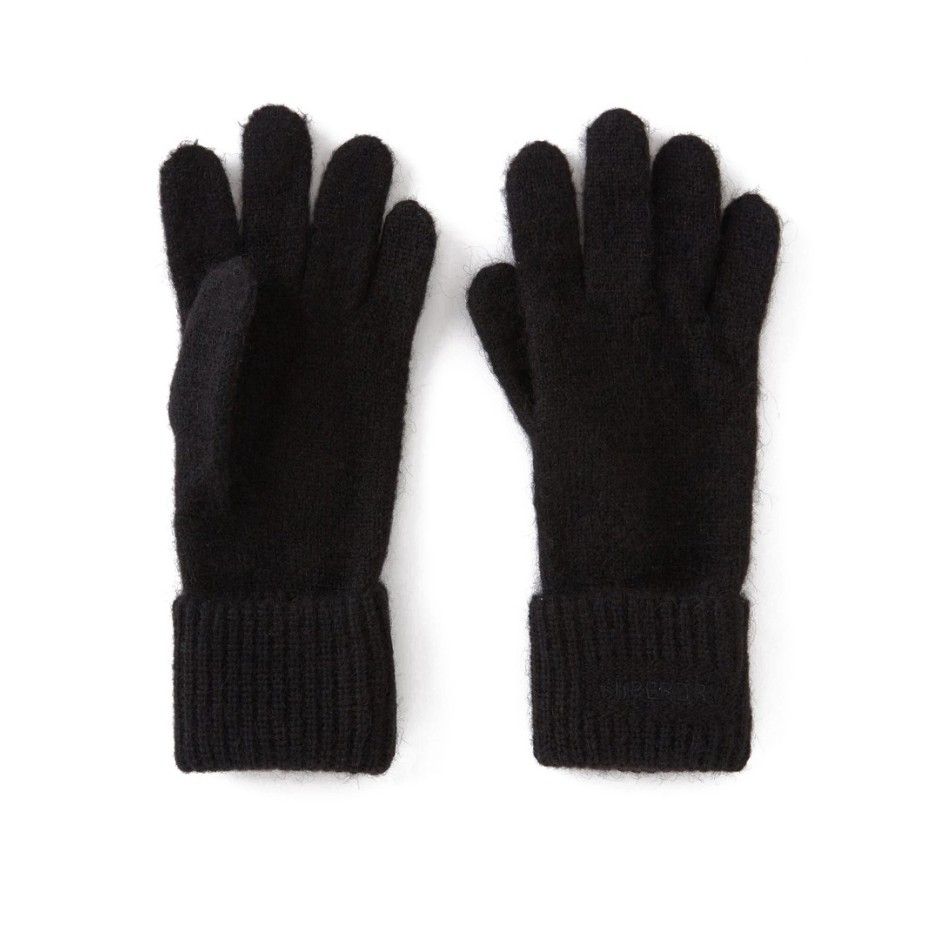 Γυναικεία Γάντια SUPERDRY D2 VINTAGE RIBBED GLOVES Μαύρο W9310056A-02A 