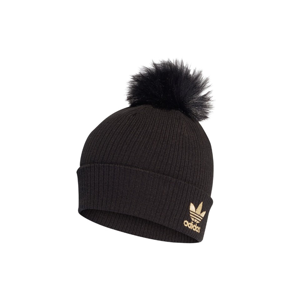 adidas Originals W FUR POM BEANI H35531 Μαύρο