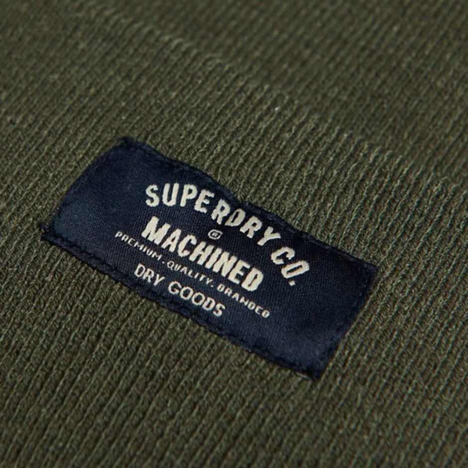 SUPERDRY CLASSIC KNITTED BEANIE HAT W9010162A-9AE OLIVE