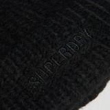 Superdry Ribbed Μαύρο - Γυναικείο Σκουφάκι