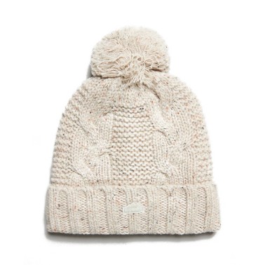 Γυναικείο Σκουφάκι SUPERDRY D2 VINTAGE CABLE BEANIE Εκρού W9010154A-W6P 