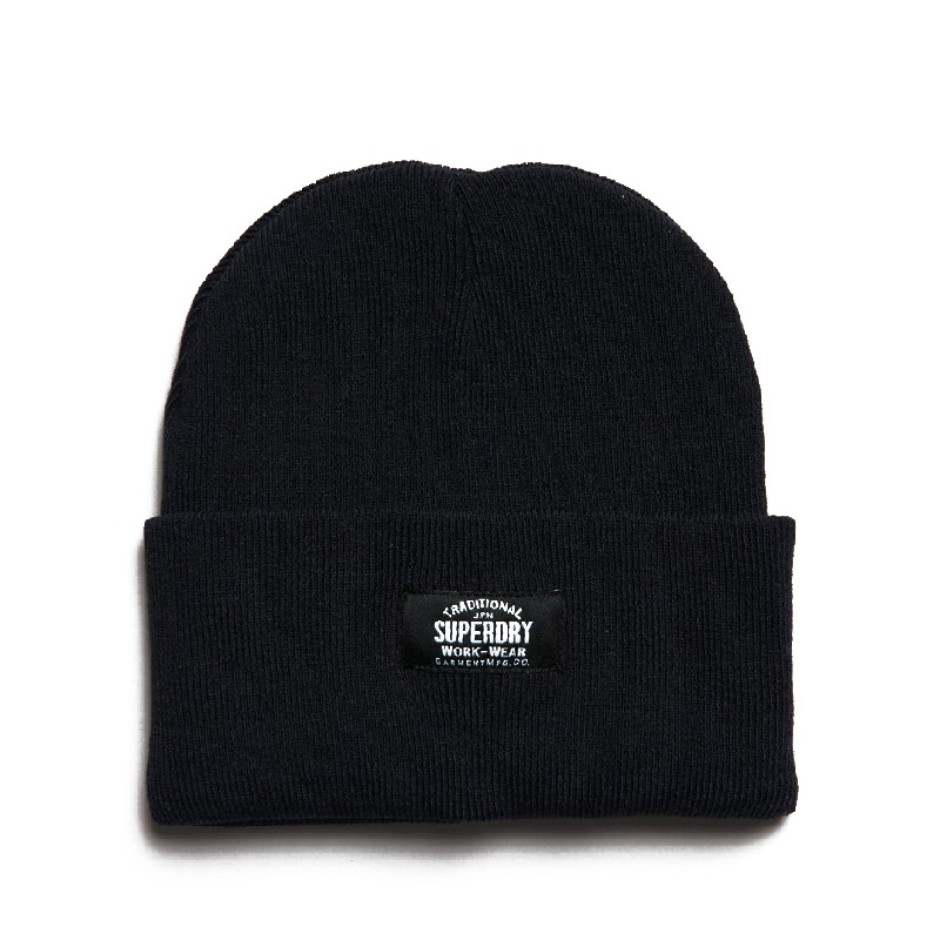 SUPERDRY CLASSIC KNITTED BEANIE HAT W9010162A-1JG Black