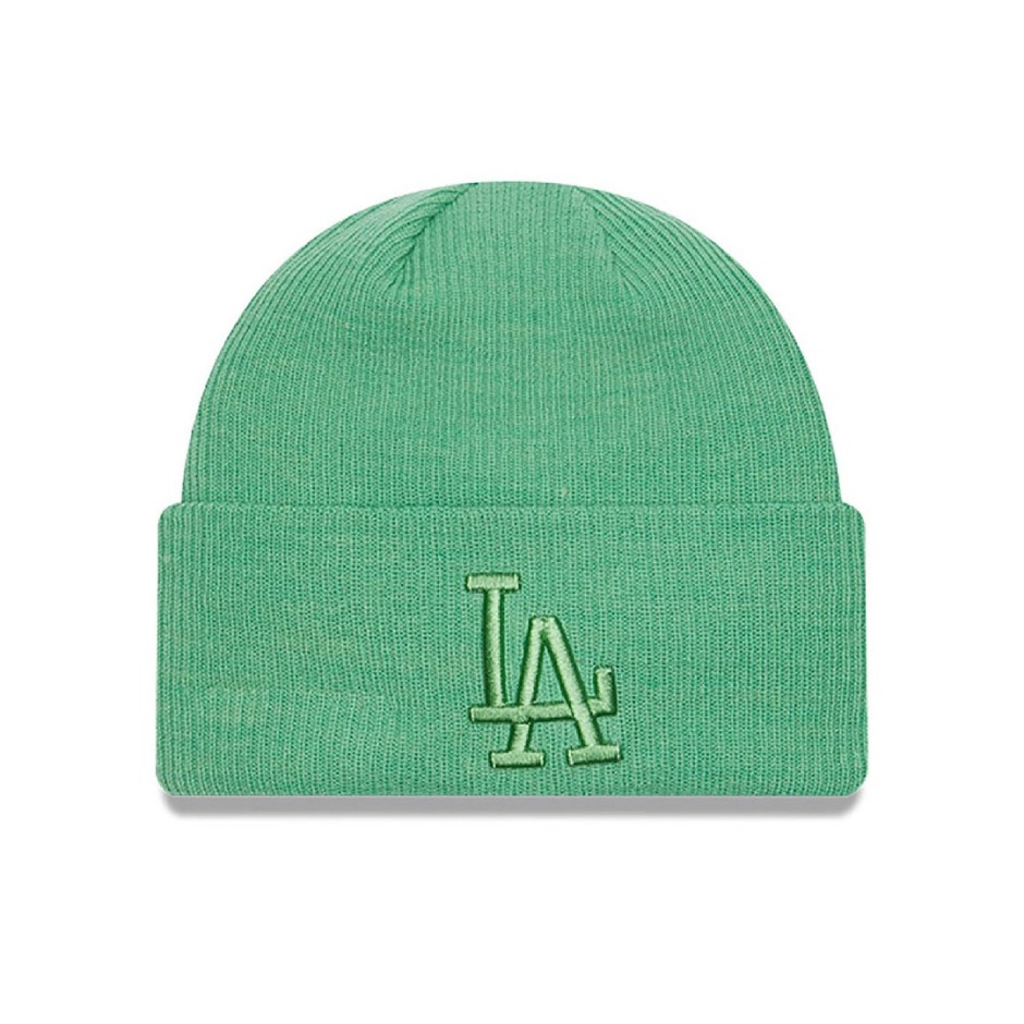 New Era LA Dodgers Wide Rib Cuff Knit Πράσινο - Γυναικείο Σκουφάκι