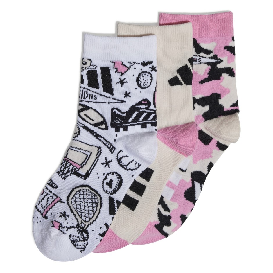 Παιδικές Κάλτσες Πολύχρωμες - adidas Performance Logo 3 Pairs