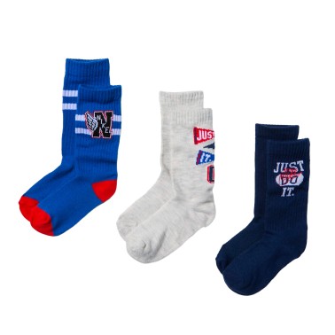 NIKE 3PK BOYS MULTISPORT CREW BN1403-U89 Πολύχρωμο