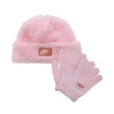 NIKE COZY PEAK BEANIE & GLOVES 9A3070-A9Y Pink Image 