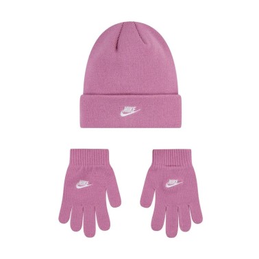 NIKE BOYS CLUB BEANIE/GLOVE SET 9A2961-ACG Pink