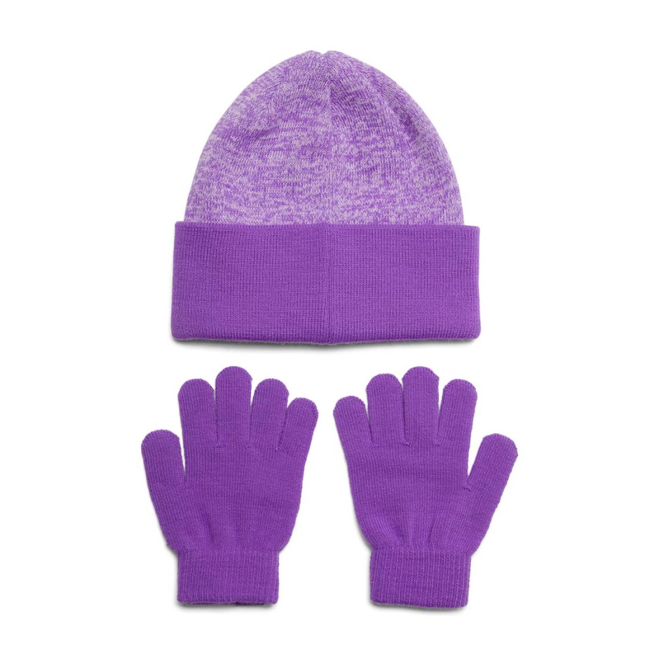 Παιδικά Γάντια & Σκουφάκι Μωβ - Under Armour Combo