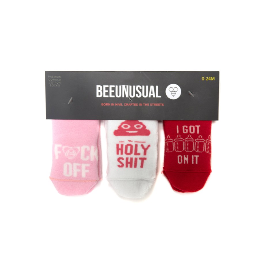 BEE UNUSUAL BABY REBEL 3PK SOCKS AS-19425-MUL Colorful
