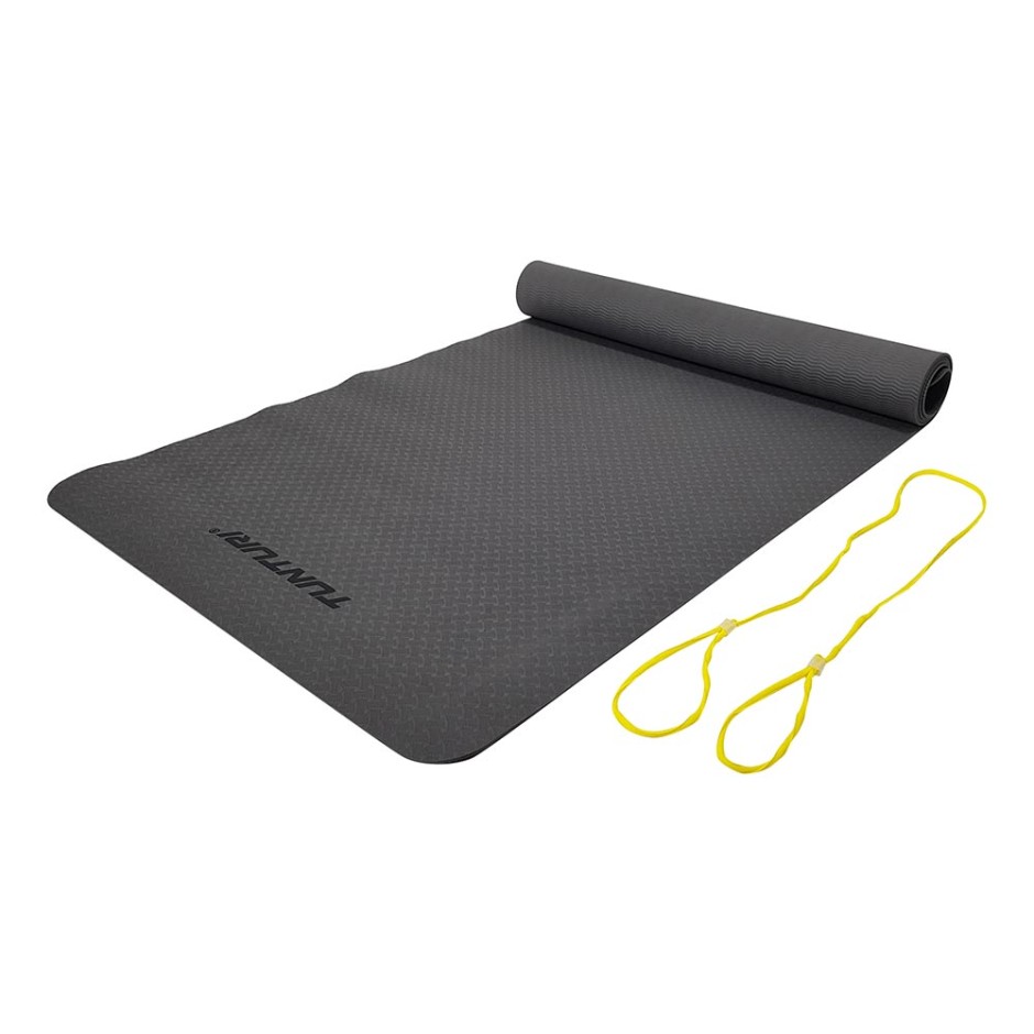TUNTURI TPE YOGAMAT 3MM ANTHRACITE, YELLOW CORD 14TUSYO031 Ο-C