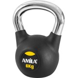 Kettlebell Black - Amila Rubber Cover Cr Handle 6Kg Image 