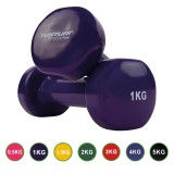 TUNTURI VINYL DUMBBELLS 1.0KG, PURPLE PAIR 14TUSFU109 One Color Image 7