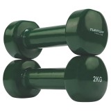 TUNTURI VINYL DUMBBELLS 2.0KG, GREEN, PAIR 14TUSFU110 One Color Image 3