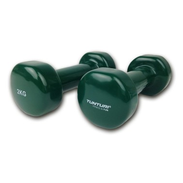 TUNTURI VINYL DUMBBELLS 2.0KG, GREEN, PAIR 14TUSFU110 One Color