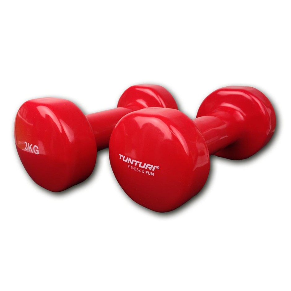 TUNTURI VINYL DUMBBELLS 3.0KG, RED, PAIR 14TUSFU111 One Color