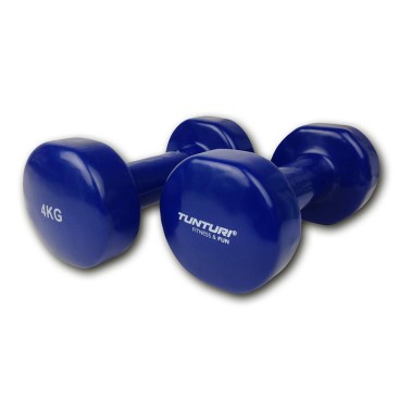 TUNTURI VINYL DUMBBELLS 4.0KG, BLUE, PAIR 14TUSFU112 One Color