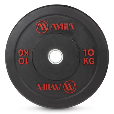 AMILA BUMPER PLATE SLIM DISC BLACK RED LETTERS 10KG 84832-BLACK RED Black