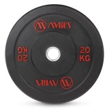 AMILA BUMPER PLATE SLIM DISC BLACK RED LETTERS 20KG 84834-BLACK RED Black Image 
