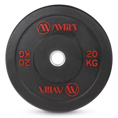 AMILA BUMPER PLATE SLIM DISC BLACK RED LETTERS 20KG 84834-BLACK RED Black