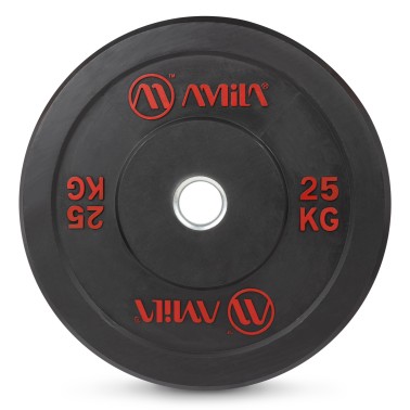 AMILA BUMPER PLATE SLIM DISC BLACK RED LETTERS 25KG 84835-BLACK RED Black