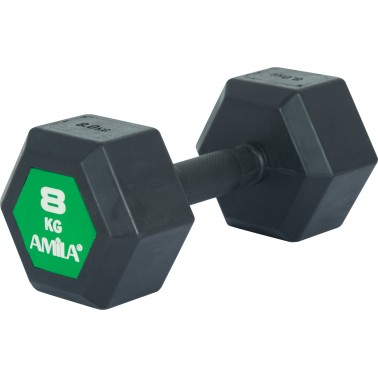 Dumbbell Black - Amila Original Rubber H 8kg