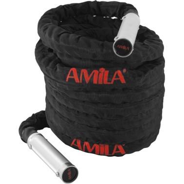 AMILA ΣΧΟΙΝΙ ΓΙΑ CROSS FIT POLYESTER BATTLE ROPE 38mm*9m ΜΕ ΛΑΒΕΣ ΑΛΟΥΜΙΝΙΟΥ 84553-Ο-C Ο-C