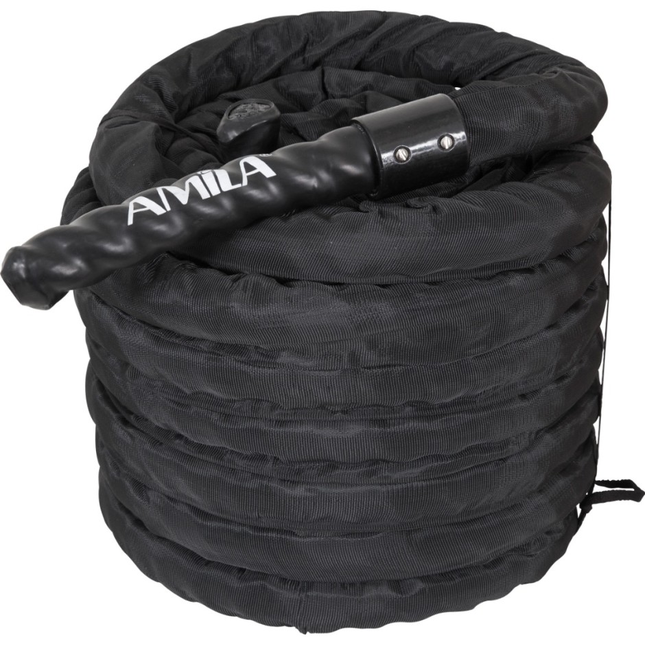 Σχοινί Προπόνησης Crossfit Μαύρο - Amila Battle Rope PVC