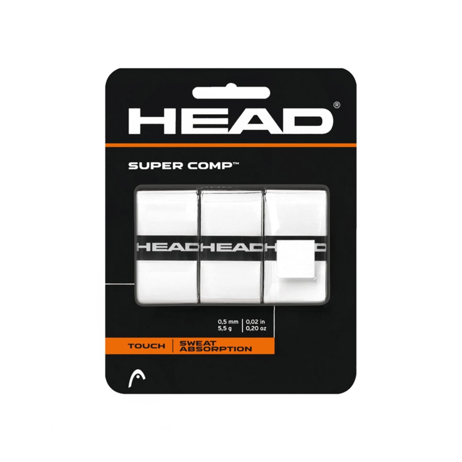 HEAD SUPERCOMP OVERGRIP TENNIS 285088-WH White