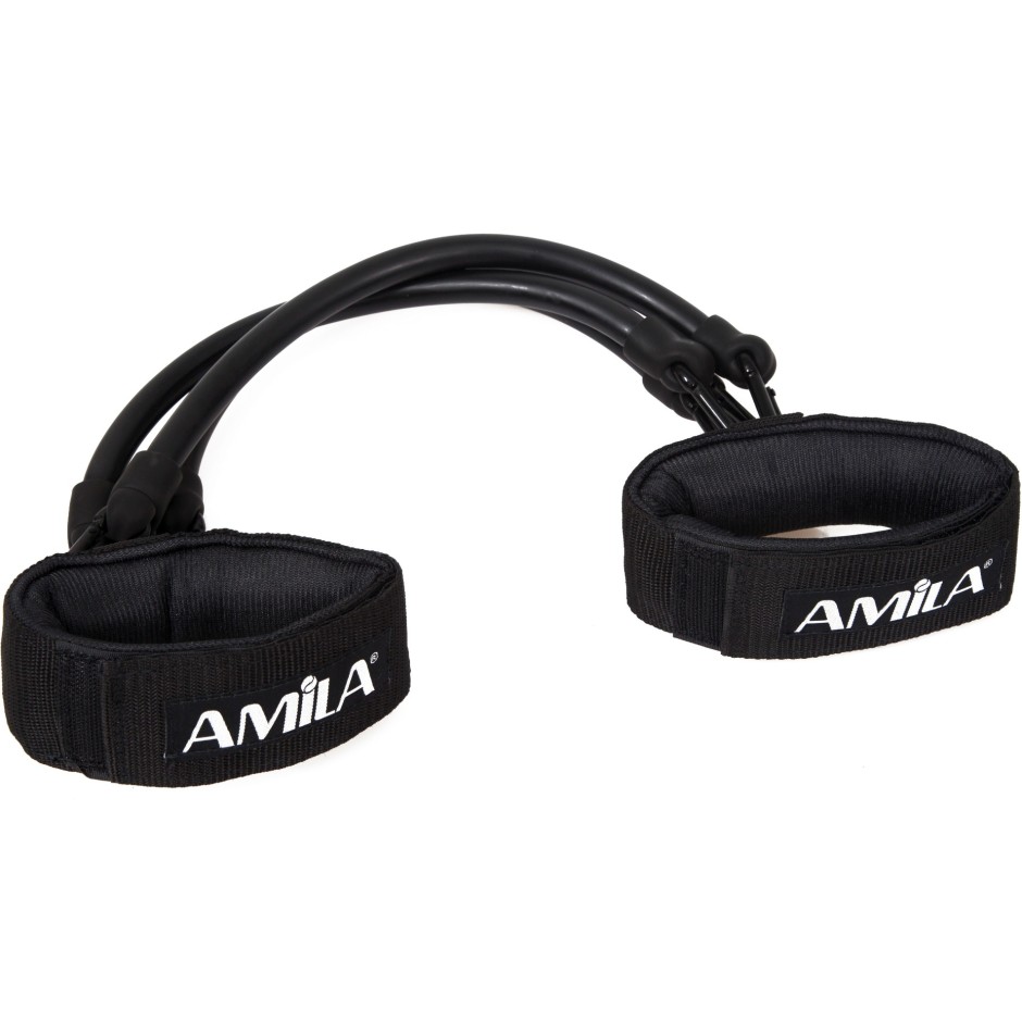 Ankle Straps With 3 Resistance Bands Black - Amila Extra Heavy+
