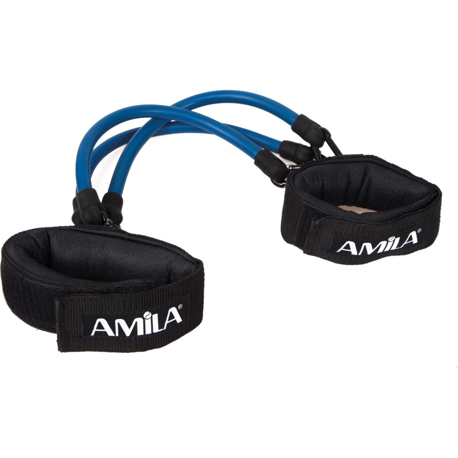 Ankle Straps With 3 Resistance Bands Blue - Amila Extra Heavy