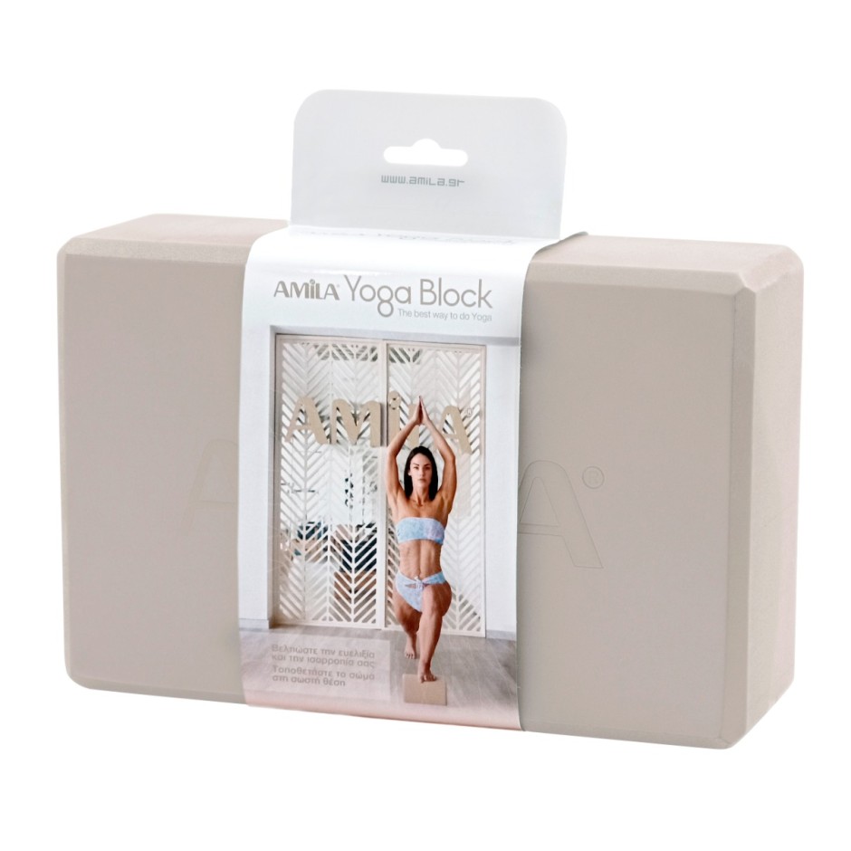 AMILA ΤΟΥΒΛΟ ΓΙΑ YOGA ΜΠΕΖ 7.5*14*23CM 96844 Μπέζ