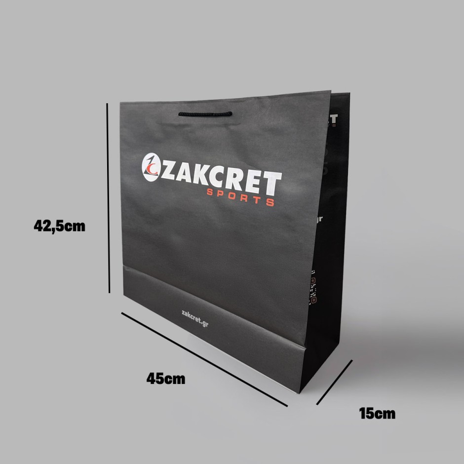 Χάρτινη Τσάντα ZAKCRET Sports Μαύρη