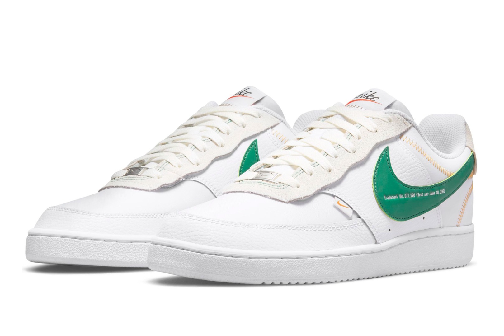 Nike Court Vision Low Premium \'First Use - White Green Noise\' DJ2001-100 Size 12 Nike Sneaker Court Vision Low Premium - White/Green/Summit White main image 3