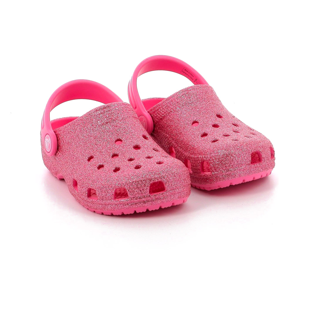 CROCS CLASSIC GLITTER CLOG K 206993-669 ΡΟΖ φωτογραφία