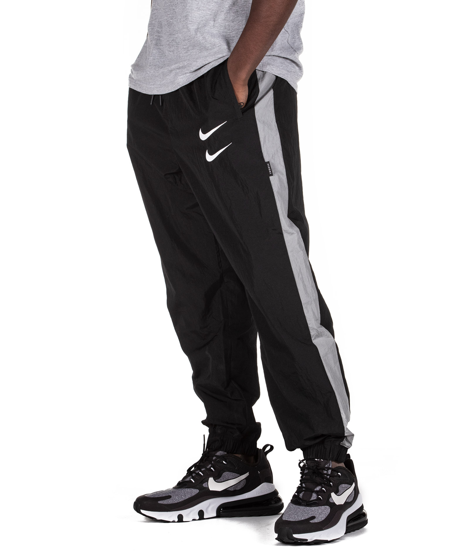 Nike Woven Swoosh Pant in Black